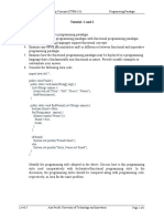 Tutorial - 1 and 2: Advanced Programming Language Concepts (CT006-3-3) Programming Paradigm