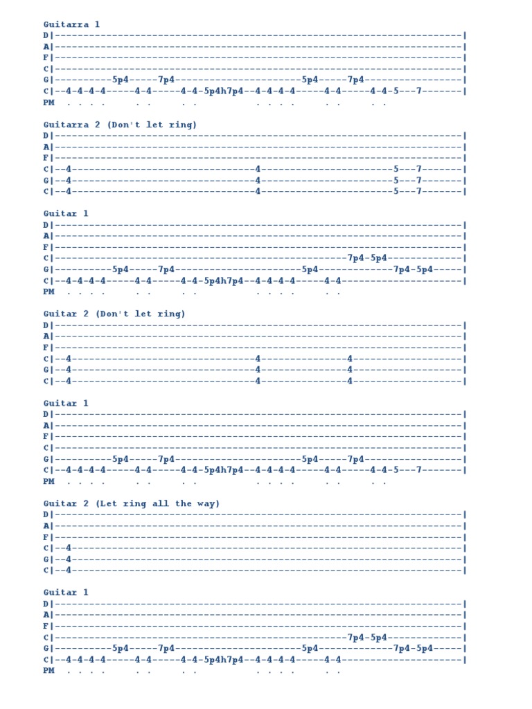 An Original Guitar Composition Featuring Layered Rhythmic Parts and