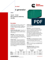 Diesel Generator Set: 10 KW - 15 KW EPA Emissions Stationary Standby