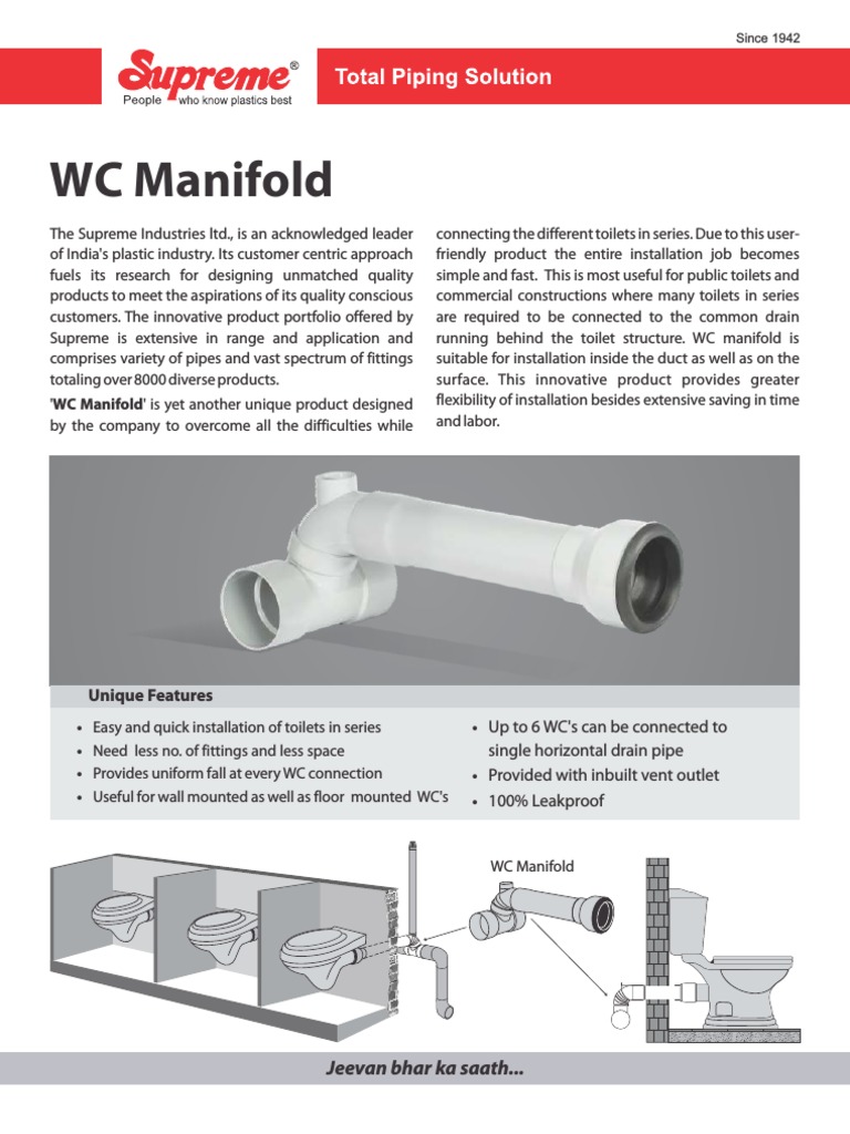 Easy installation of toilets with WC Manifold | PDF | Electrical ...
