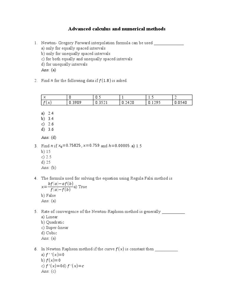 Mcq Questions 18mat21 Partial Differential Equation Equations