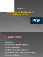 Mechanism For Breakdown For Dielectric Solids: Presentation