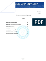 Eng-101 English BSC Aircraft Maintenance Engineering Index: Page - 1