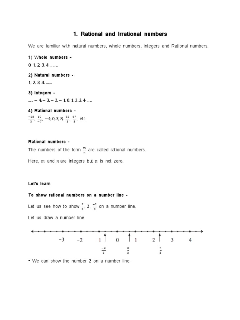Rational Numbers Explained | PDF | Fraction (Mathematics) | Numbers