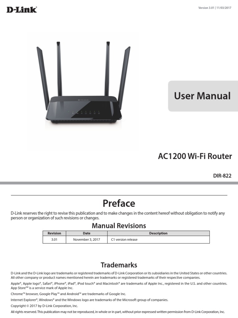 DIR-822 C1 Manual v3.01 (WW) PDF | PDF | I Pv6 | Ip Address