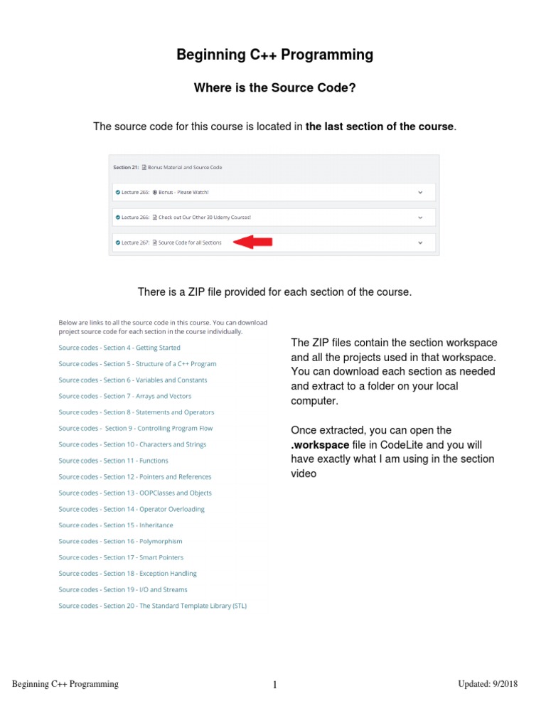 C++ Programming Course Source Code | PDF