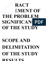 Statement of The Problem Significance of The Study