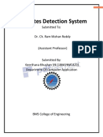 Diabetes Detection System: Submitted To: Dr. Ch. Ram Mohan Reddy