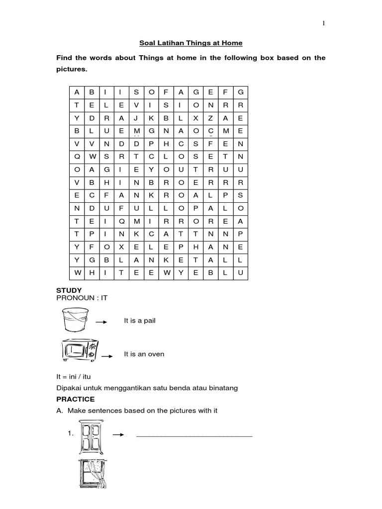 Soal Latihan Things At Home Pdf Bathroom Home