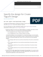 Specify The Design For Create Taguchi Design - Minitab PDF