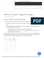 Define Custom Taguchi Design - Minitab