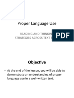 Proper Language Use: Reading and Thinking Strategies Across Text Types