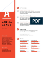 Red and White Two Tone Infographic Resume