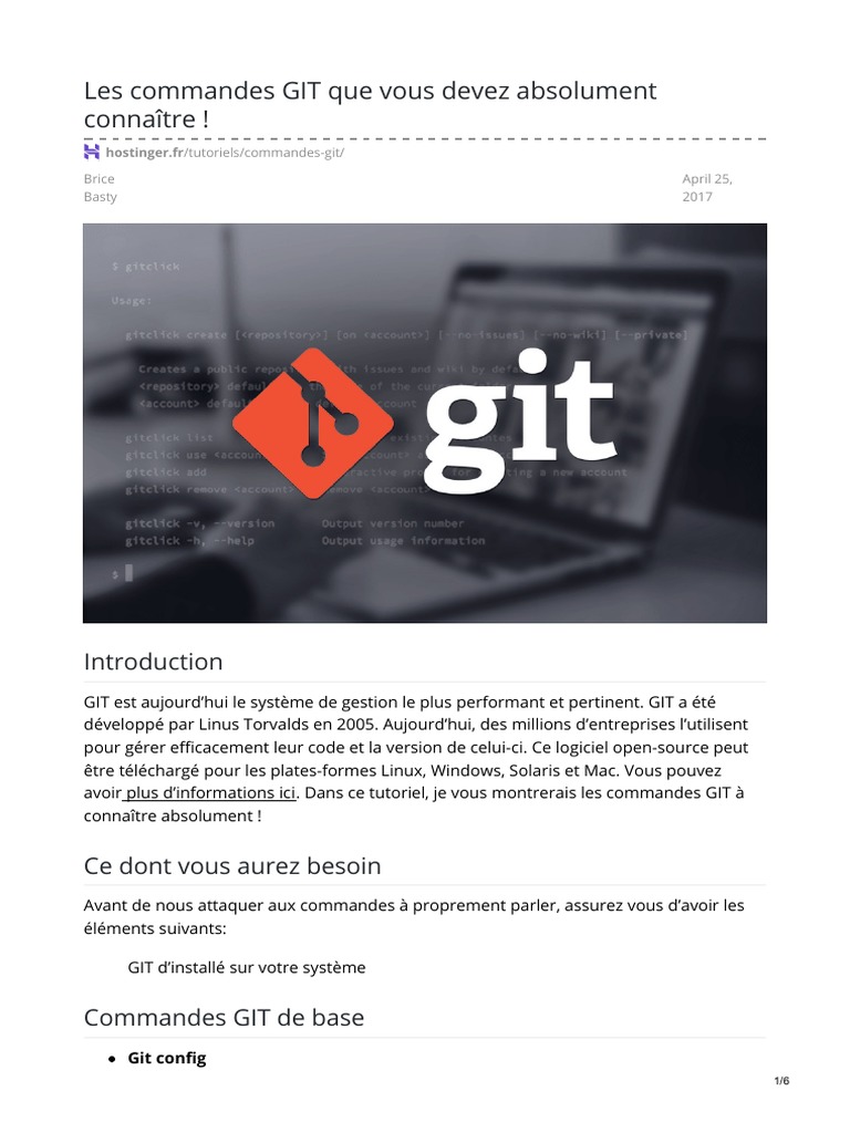 Commandes Git Essentielles à Connaître | PDF | Technologie de système d ...