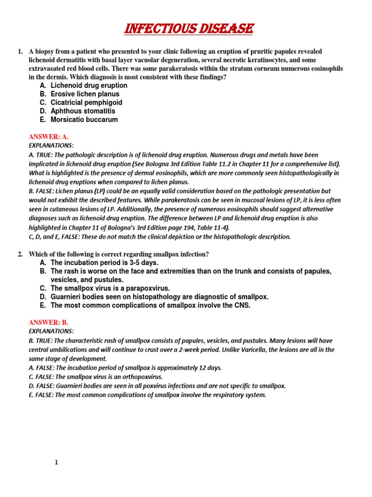 Infection MCQ PDF Herpes Simplex Infection