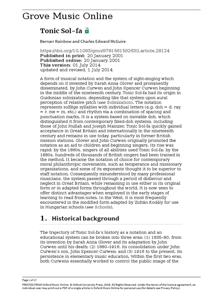 Tonic SolFa PDF Scale (Music) Interval (Music)