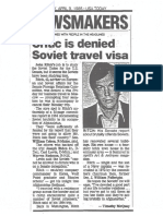 Critic Is Denied Soviet Travel Visa