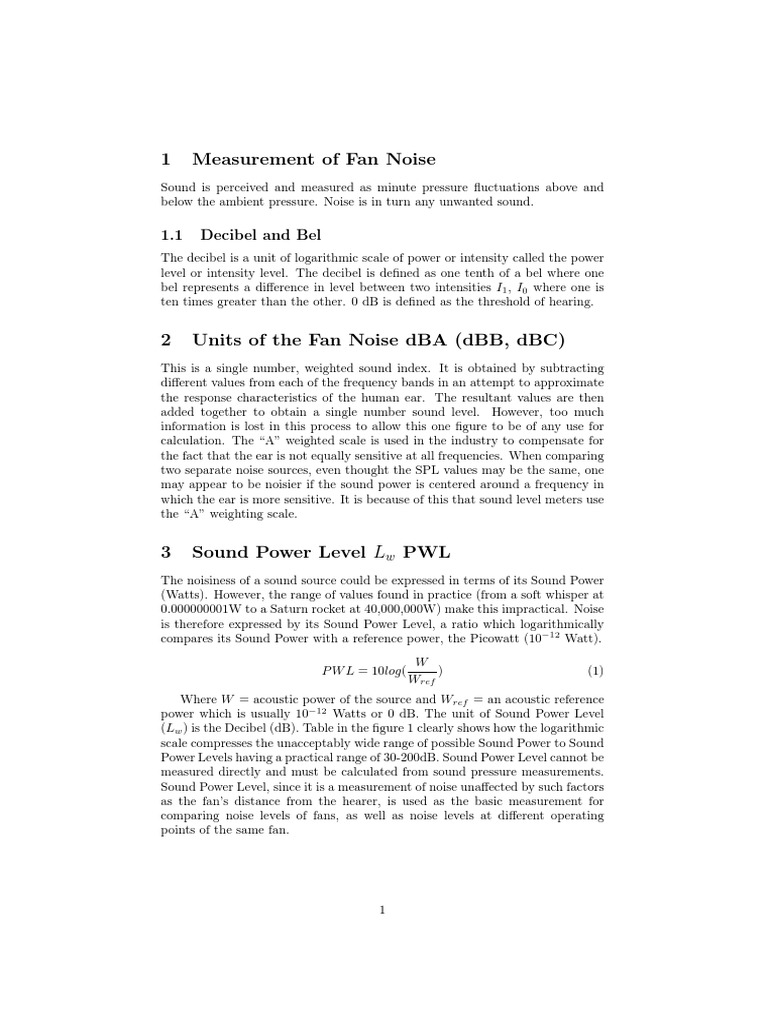 Fan Noise Measurement Techniques | PDF | Decibel | Sound