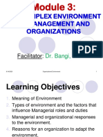 Module 3. The Complex Management and Environment
