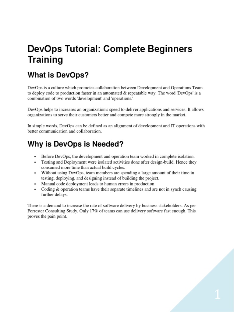 Devops Tutorial: Complete Beginners Training | PDF | Product Lifecycle ...