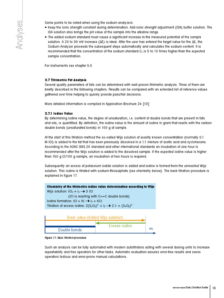 3.7 Titrimetric Fat Analysis Double Bonds PDF Iodine Titration
