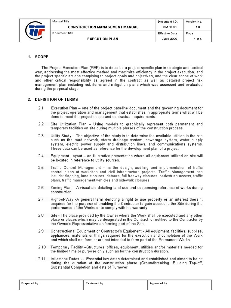 Project Execution Plan Overview | PDF | Specification (Technical ...