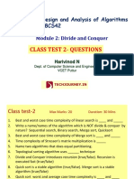 Class Test 2-Questions: Design and Analysis of Algorithms 18CS42