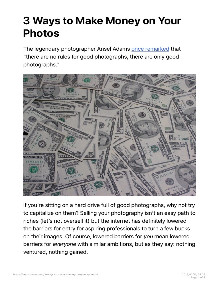 3 Ways To Make Money On Your Photos - Learn Photography by Zoner Photo ...