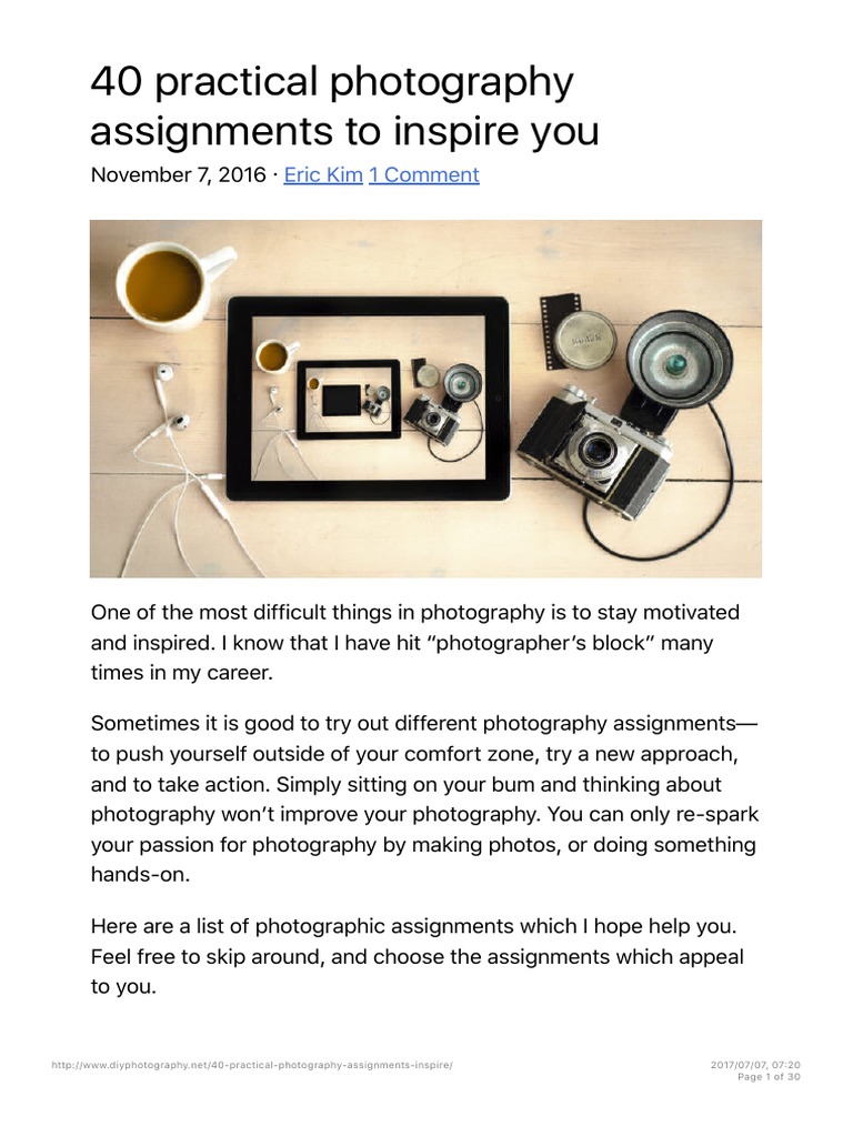 40 Inspiring Photography Assignments | PDF | Exposure (Photography ...