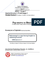 Pag-Unawa Sa Binasa: English/Filipino - Grade 2 Quarter/Kwarter 2, Week/Linggo 2 Module/Modyul 1