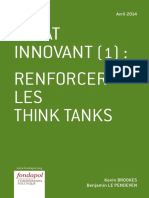 Kevin Brookes Et Benjamin Le Pendeven L Etat Innovant 1 Renforcer Les Think Tanks PDF