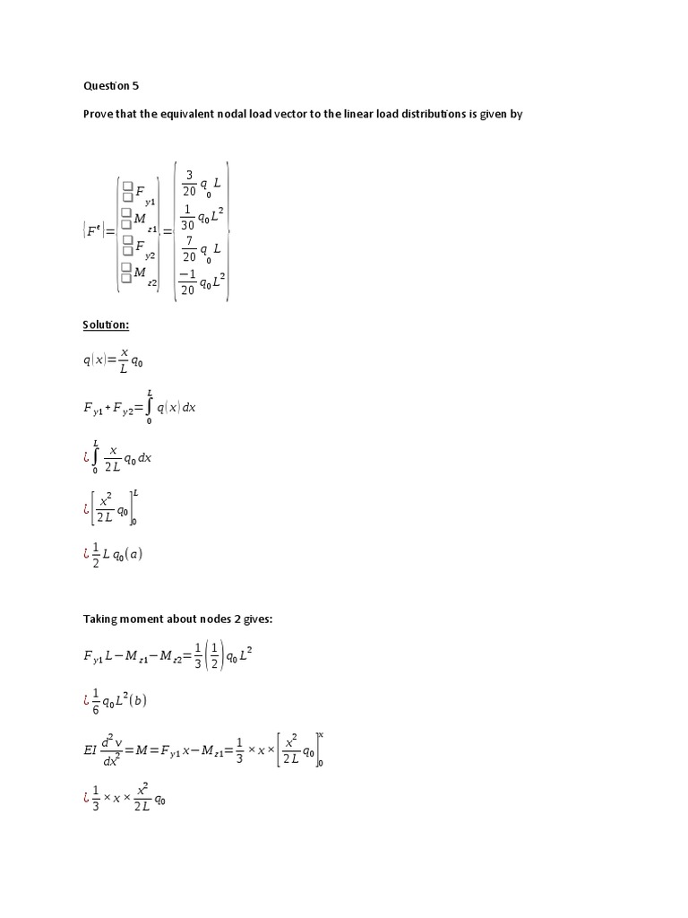 Nodal Load Vector Calculation for Frames | PDF | Linear Algebra ...