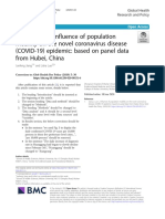 Correction To: Influence of Population Mobility On The Novel Coronavirus Disease (COVID-19) Epidemic: Based On Panel Data From Hubei, China