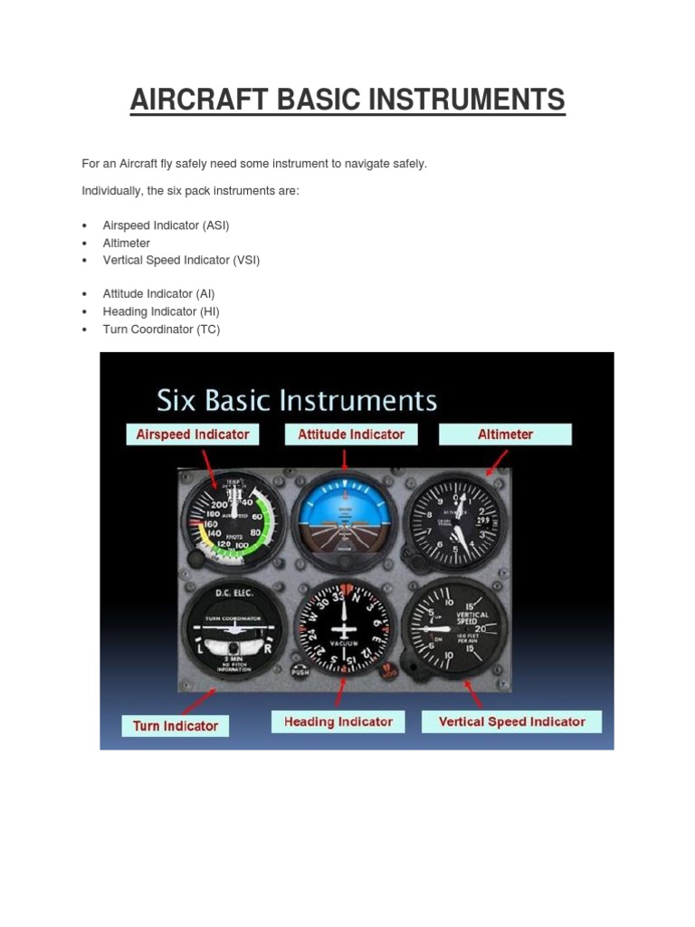 Basic Aircraft Instruments | PDF | Aerospace | Aerospace Engineering