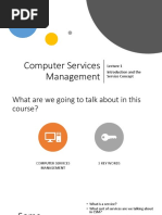 Computer Services Management: Introduction and The Service Concept