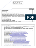 Calculations: Specification Points