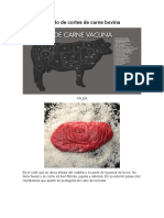 Listado de Cortes de Carne Bovina