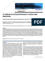 A Method To Find Palindromes in Nucleic Acid Sequences: Open Access