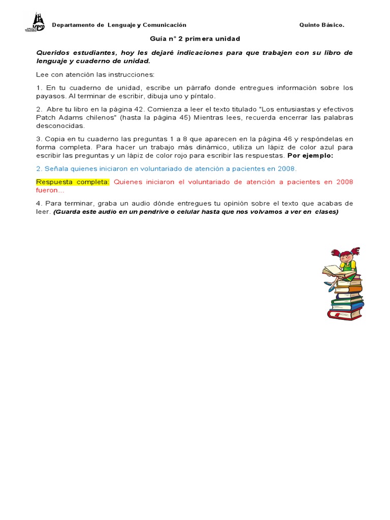Guía N°2 Quinto Básico LENGUAJE | PDF | Estudios de idiomas extranjeros ...