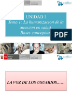 1 Unidad I - La Humanización de La Atención en Salud. Bases Conceptuales