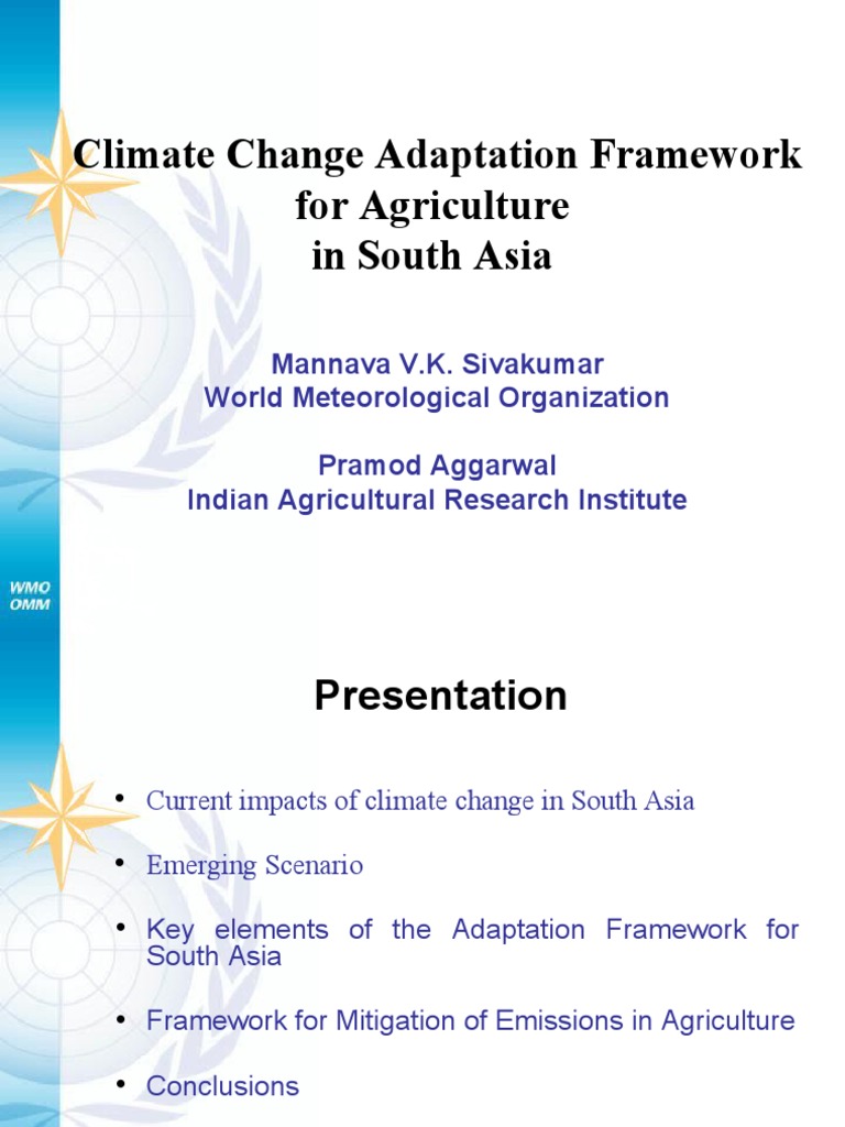 Climate Change Adaptation Framework For Agriculture in South Asia | PDF ...