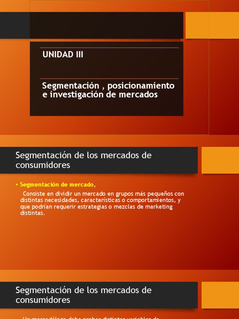 Segmentación y Posicionamiento de Mercados | PDF | Producto (Negocio ...