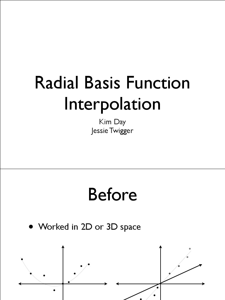 Radial Basis Function Interpolation Kim Day Jessie Twigger PDF Interpolation Basis