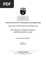 BSC (Hons) Computer Science With Network Security: School of Innovative Technologies and Engineering