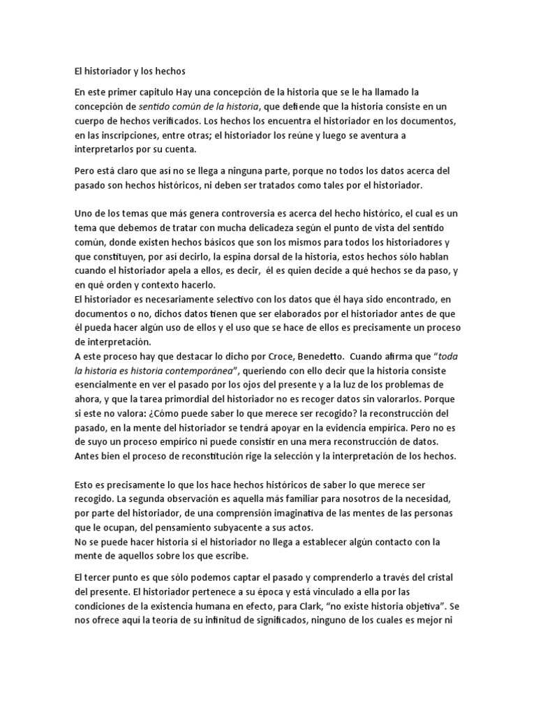 El Historiador y Los Hechos PDF
