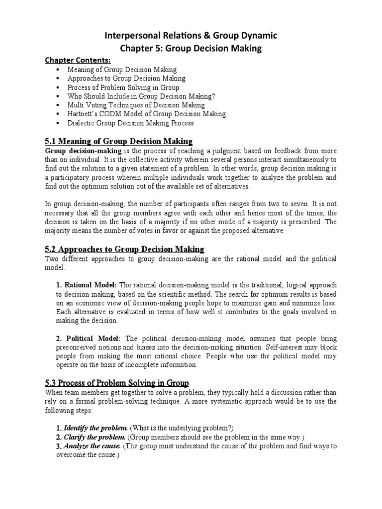 Group Decision Making Guide | PDF | Group Decision Making | Decision Making