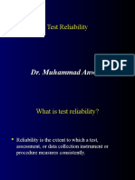 Test Reliability: Dr. Muhammad Anwer
