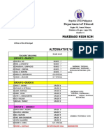 Alternative Work Arrangement Schedule: Department of Education