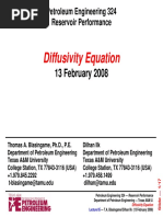 Diffusivity Equation: 13 February 2008