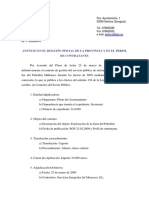 Ayuntamiento de Sestrica CIF: P-5024600-H: Anuncio en El Boletín Oficial de La Provincia Y en El Perfil de Contratante